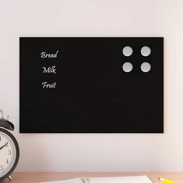 vidaXL Nástenná magnetická tabuľa čierna 30x20 cm tvrdené sklo