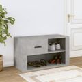 vidaXL Botník betónovo sivý 80x35x45 cm spracované drevo