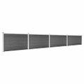 vidaXL Sada plotových panelov WPC 699x105 cm čierna