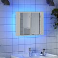vidaXL LED kúpeľňová zrkadlová skrinka biela 60x12x45 cm akryl