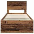 vidaXL Rám postele Staré drevo 100 x 200 cm Kompozitné drevo