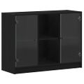 vidaXL Servírovacia skriňa Čierny dub 100 x 37 x 75.5 cm