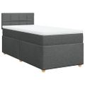 vidaXL Posteľný rám boxsping s matracom tmavosivý 80x200 cm látka