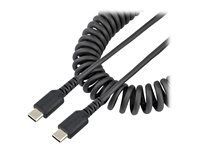 Durable Male to Male USB, Black - USB kábel - USB-C (M) do USB-C (M) - USB 2.0 - 3 A - 50 cm - stočený - čierna
