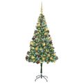 vidaXL Umelý vianočný stromček s 300 LED-i Zelená 180 cm PVC a oceľ