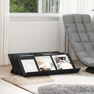 vidaXL Regál na časopisy Čierny dub 90 x 53 x 28,5 cm Kompozitné drevo