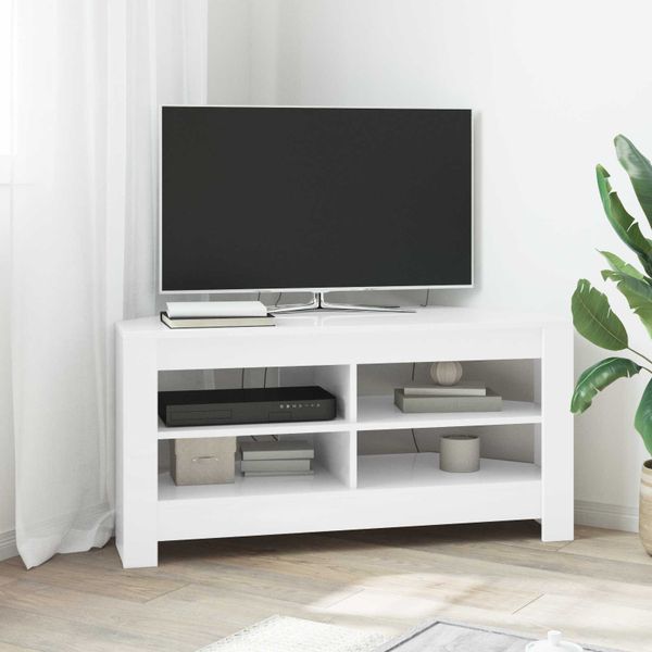 vidaXL RohováTVskriňa Biela 102 x 40,5 x 45 cm Kompozitné drevo