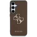 Guess HC PU Grained Big 4G and Classic Logo case for Samsung Galaxy S25 brown