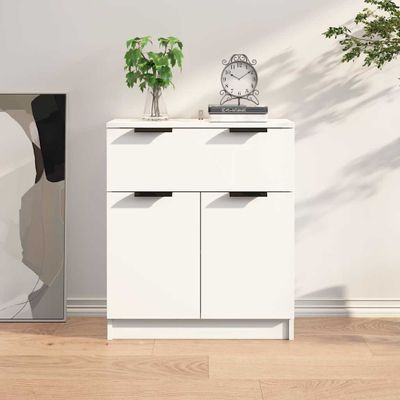 vidaXL Komoda biela 60x30x70 cm spracované drevo