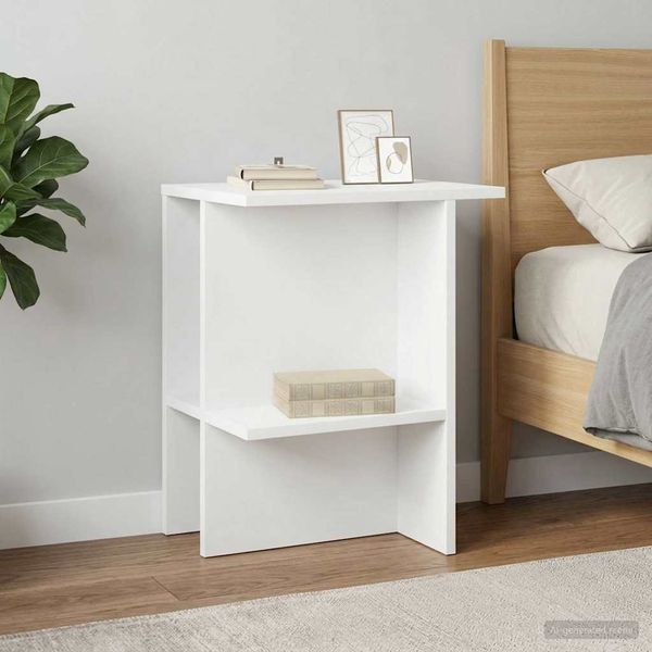 vidaXL Konferenčný stolík 2 pcs Biela 40 x 30 x 49 cm Kompozitné drevo