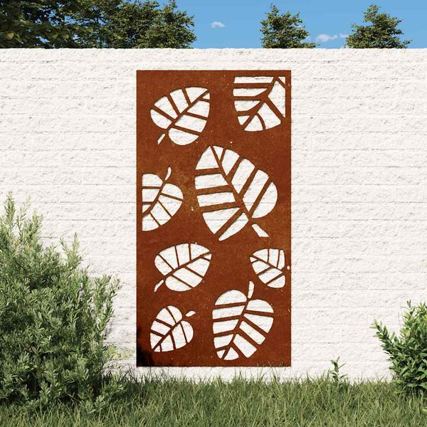 vidaXL Záhradná dekorácia 105x55 cm kortenová oceľ listový dizajn