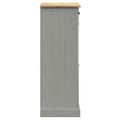 vidaXL Skrinka na topánky VIGO 60x35x96 cm sivá masívna borovica