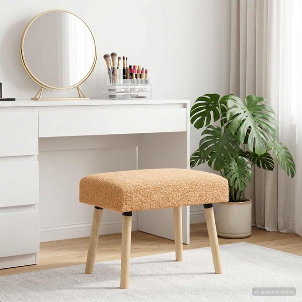 vidaXL lavička Jednofarebný Béžová 60 x 40 x 45 cm Bouclé