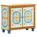 vidaXL Ručne maľovaná komoda 70x35x60 cm masívne mangovníkové drevo