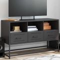 vidaXL TV skrinka čierna 100,5x39x60,5 cm oceľ