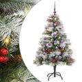 vidaXL Umelý vianočný stromček Zelená a biela 150 cm PVC, kov a plast