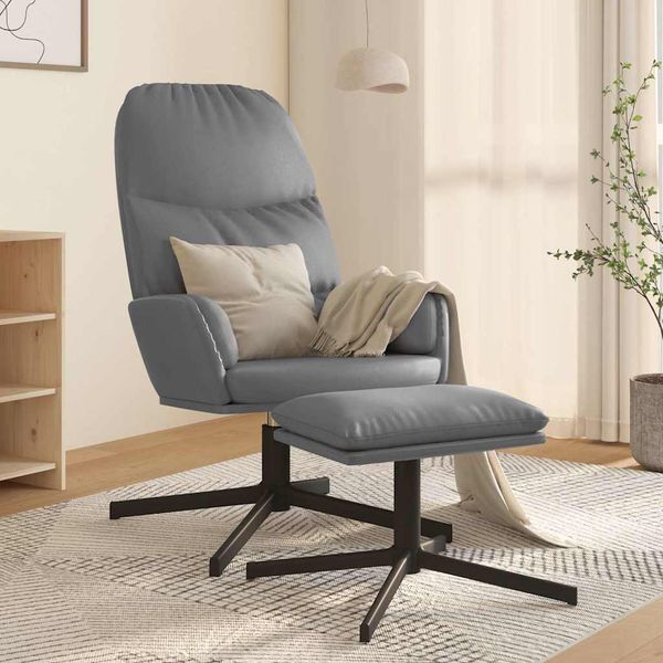 vidaXL Relaxačné kreslo s podnožkou sivé umelá koža