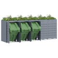vidaXL Úložisko na 5 košov Wheelie Svetlosivá 340 x 77,5 x 121,5 cm