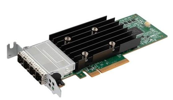 Dell HBA355e SAS Adapter Low Profile/Full Height HBA adaptér, SAS 12Gb/s, PCI-Express x8, 4× Mini-SAS, Low Profile/Full Height, GreenState, vEngine, BlockGuard