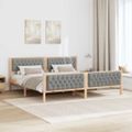vidaXL Rám postele Svetlosivá 200 x 200 cm Masívne borovicové drevo
