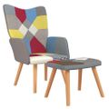 vidaXL Relaxačné kreslo s podnožkou patchwork látka