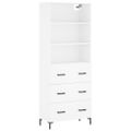 vidaXL Vysoká skrinka biela 69,5x34x180 cm spracované drevo