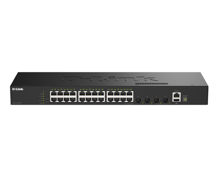 D-Link DGS-1530-28/E 24 portov GE + 4 portov 10G SFP+ Smart Managed Switch