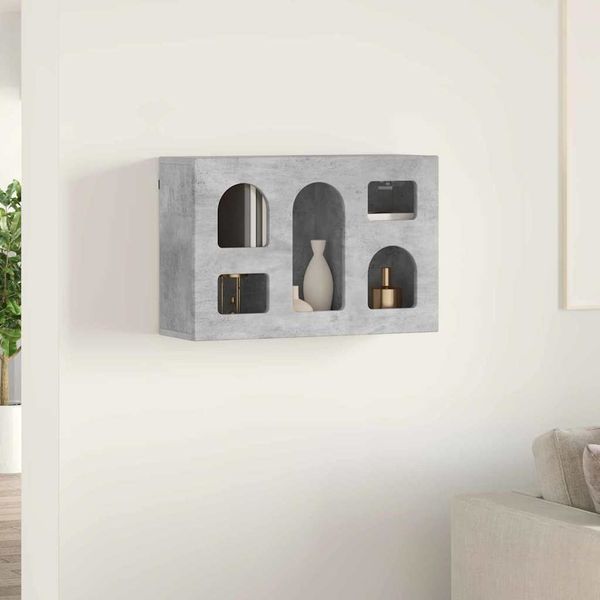vidaXL Závesná skrinka s poličkou ELST Betónová šedá 60 x 20 x 40 cm