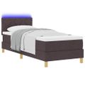 vidaXL LED box s pružinami s LED pásikmi Tmavohnedá 80 x 200 cm látka