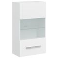 vidaXL 5-dielne TV skrinky s LED osvetlením, matne biele, intenzívne drevo