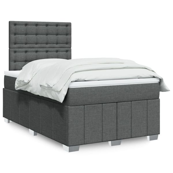 vidaXL Boxspring posteľ s matracom tmavosivý 120x200 cm látka
