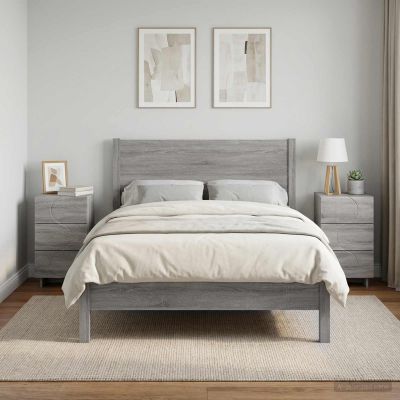 vidaXL Nočný stolík 2 pcs Sivý Sonoma 33,5 x 34,5 x 60 cm
