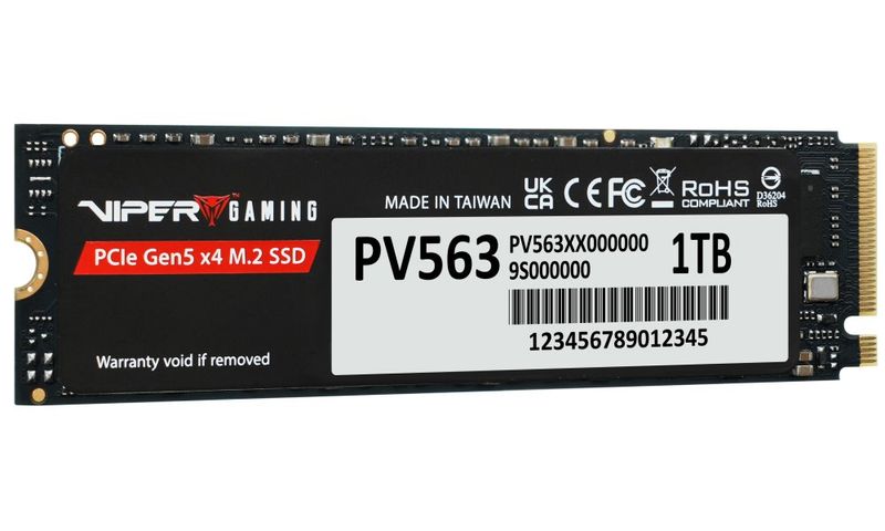 PATRIOT VIPER PV563 1TB SSD / Interní / M.2 NVMe PCIe Gen5 x4 / 2280 / SSD, PCIe Gen5 x4, M.2 2280, NVMe 2.0, 1TB, 14 000 MB/s ctení, 7 500 MB/s zápis, DRAMless, HMB, DirectStorage