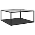 vidaXL Konferenčný stolík, priehľadný+čierny 80x80x35 cm, tvrdené sklo