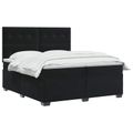 vidaXL Posteľ boxspring s matracom Čierna 200 x 200 cm Zamat