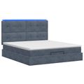 vidaXL Ottoman posteľ s matracom a LED Tmavosivá 160 x 200 cm Zamat