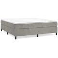 vidaXL Posteľný rám s boxspringom svetlosivá 160x200 cm zamat