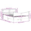 vidaXL Posteľný rám s čelom voskový hnedý 150x200 cm borovicový masív