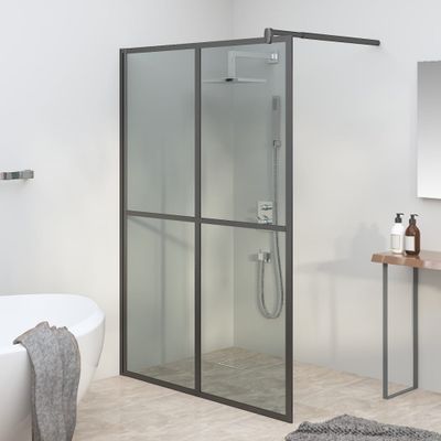vidaXL Sprchová zástena 140 x 195 cm tmavé tvrdené sklo
