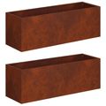 vidaXL Záhradný kvetináč 2 ks Hrdzavý 60 x 20 x 20 cm