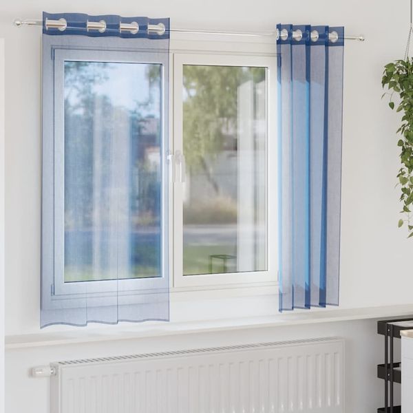 vidaXL Voile Záclony s priechodkami 2 ks Royal Blue
