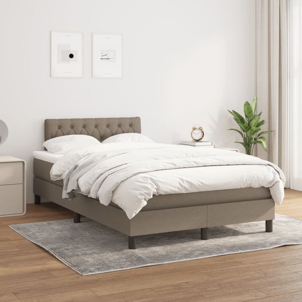 vidaXL Boxspring posteľ s matracom sivohnedý 120x200 cm látka