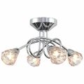 vidaXL Stropná lampa so sklenými tienidlami na 4 LED žiarovky G9