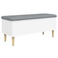 vidaXL Úložná lavička biela 102x42x46 cm kompozitné drevo