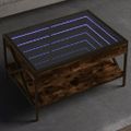 vidaXL Konferenčný stolík s nekonečnými LED dymový dub 70x50x38 cm