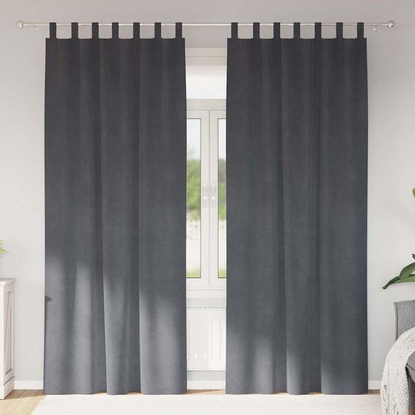 vidaXL Zatemňovacie závesy 2 pcs Svetlosivá 140 x 245 cm Zamat