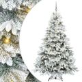 vidaXL Umelý vianočný stromček s 300 LED-i Biela 210 cm PE a PVC