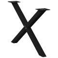 vidaXL Nohy konferenčného stolíka v tvare X, 2 ks, čierne, 70 x (42-43) cm, oceľové