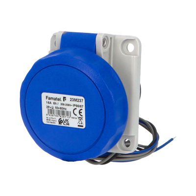 Zásuvka vstavaná 23M237 IP66-67/230V/16A/3P 6h, šikmá 10°, mikrospínač NC/ NO - SpeedPRO