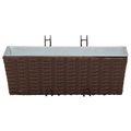 vidaXL Zábradlie 2 ks Hnedá 50 x 17 x 17 cm Kov